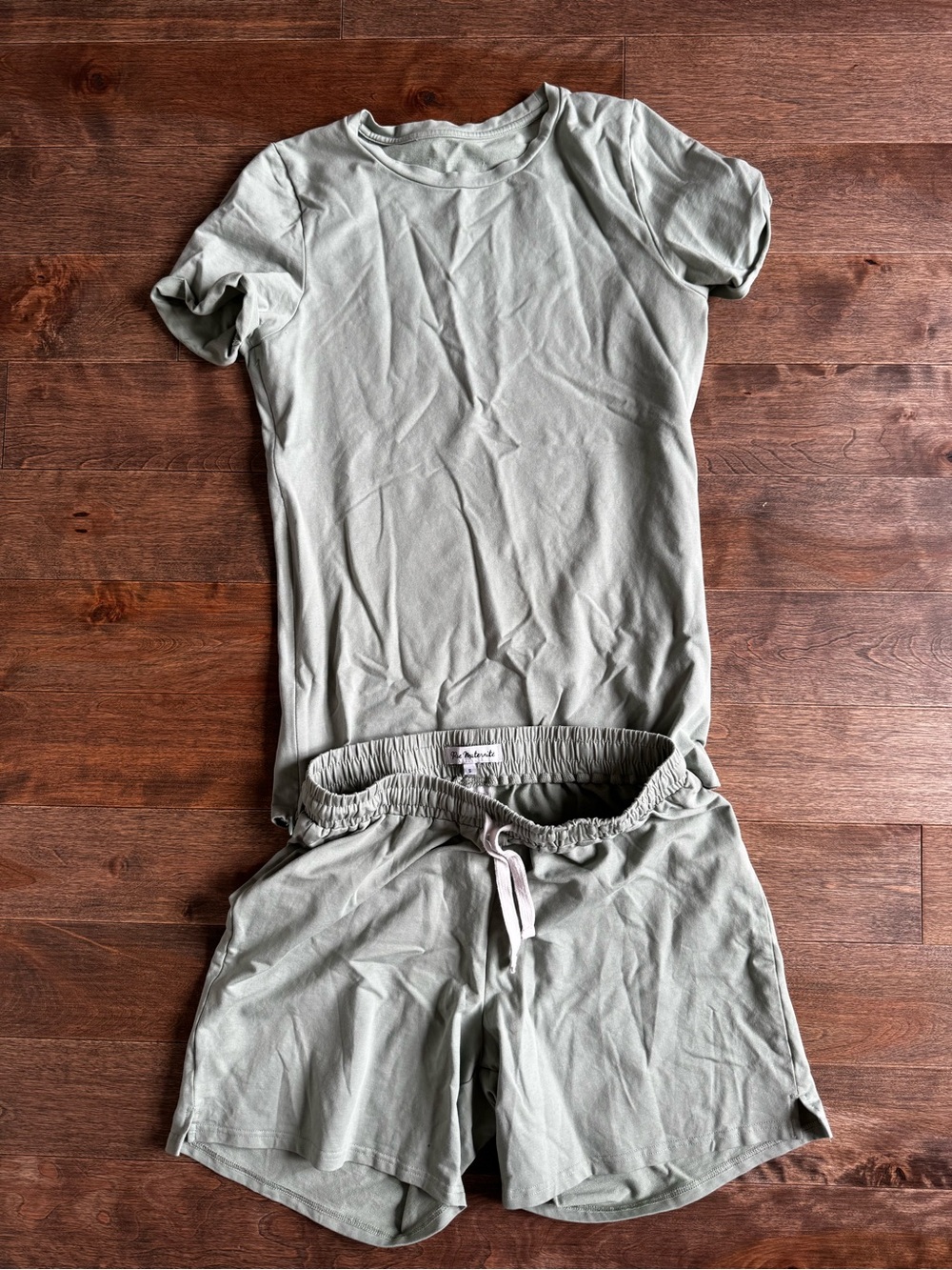 Maternity Light Sage Lounge Tee & Shorts Set